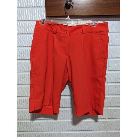 Nike Golf Women's 6 Orange Polyester Dri-Fit Shorts - Picture 1 of 8